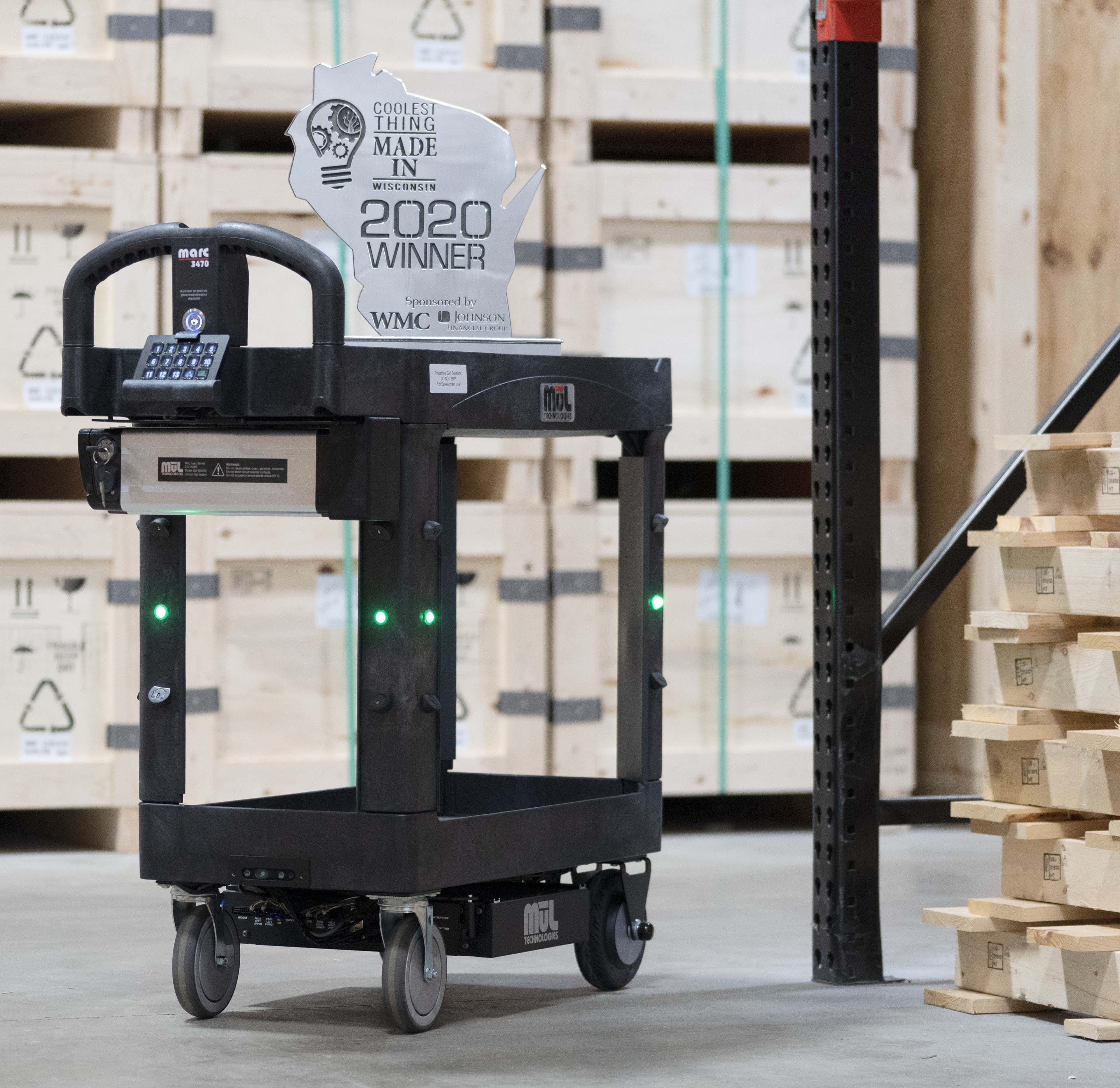 MARC 3470 with trophy in warehouse