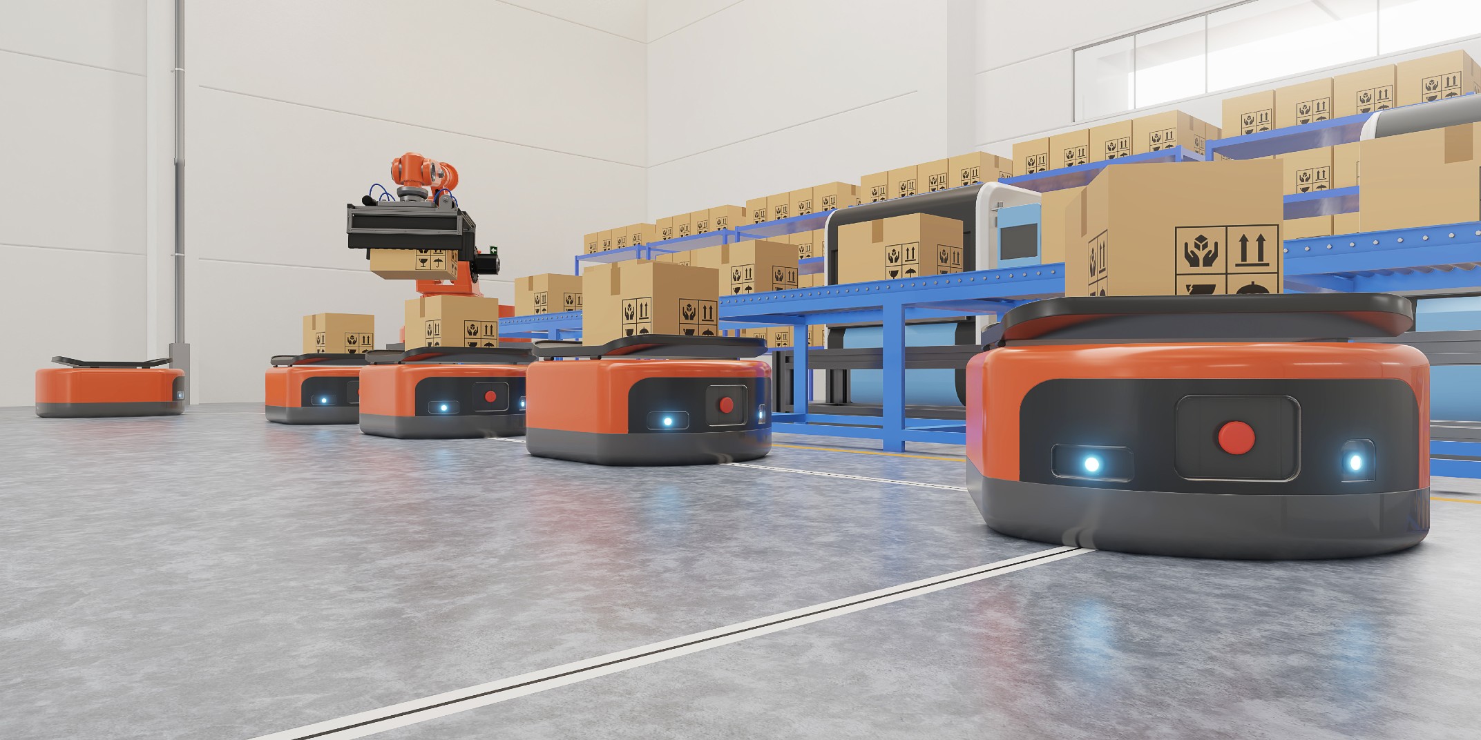 AGV-robots-in-warehouse